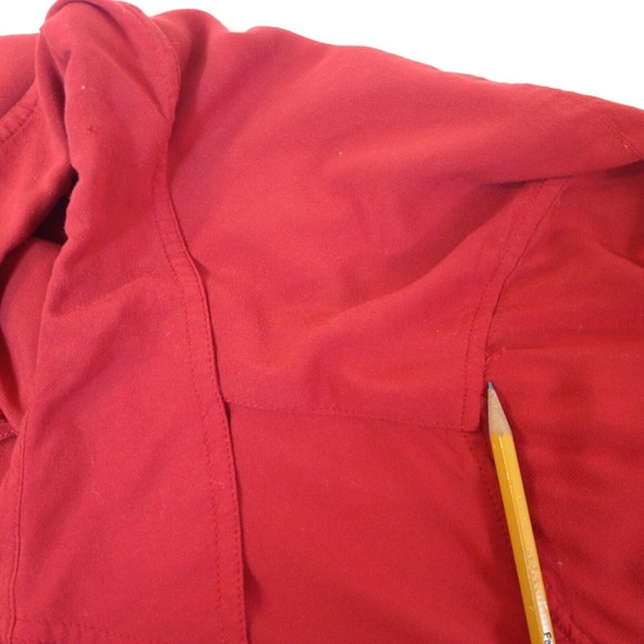 Avenue Long Sleeve Button Up Top Red Blouse Chest Pockets Size 22-24 - Picture 10 of 10